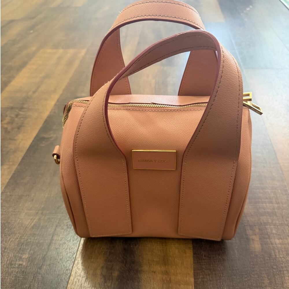 Bimba Y Lola Blush Pink Mini Bowler Bag Gold Hardware